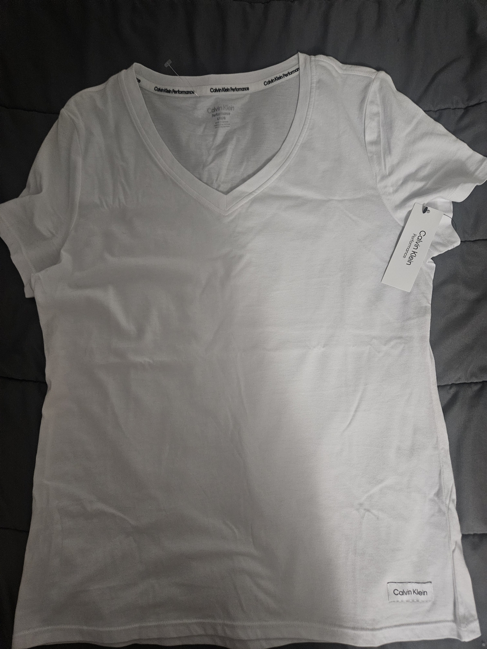 Calvin Klein Women’s White V-Neck Tee